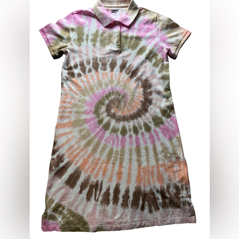 Lands' End Tie-Dye Polo Shirt New W/O Tags